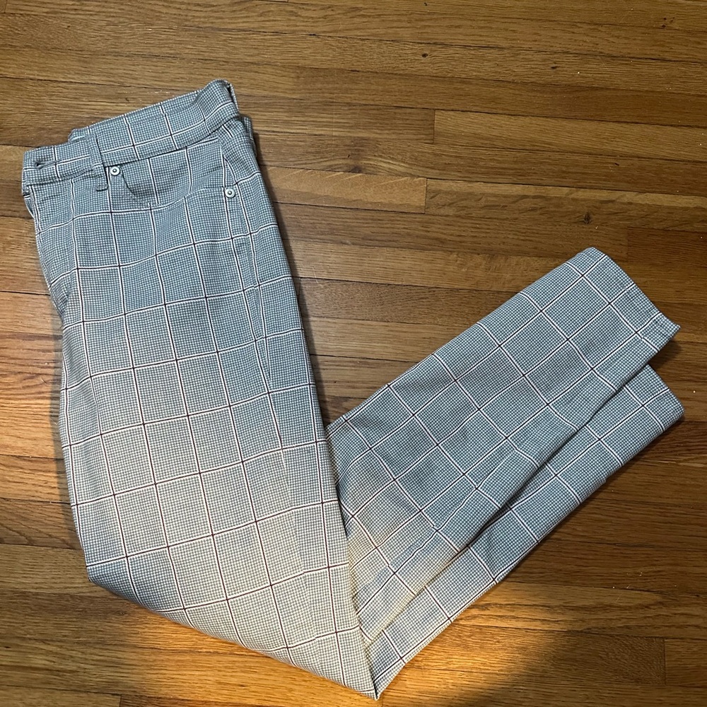 LOFT Gray Plaid Skinny Pants